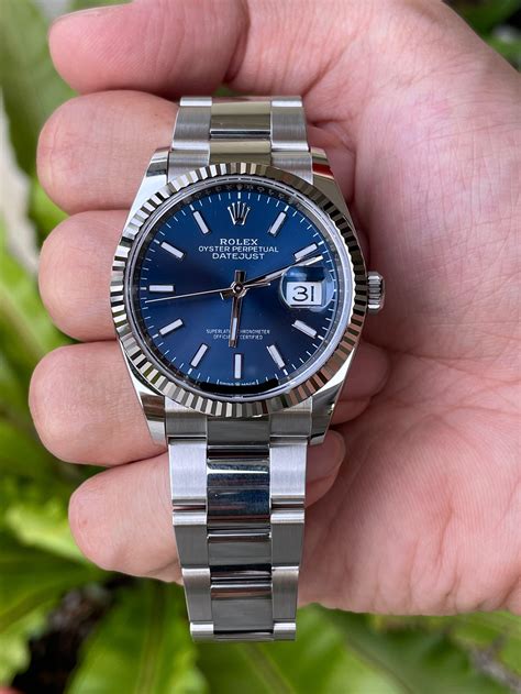 rolex datejust 36 blue dial diamond|rolex 36mm datejust for sale.